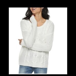 So Pull Over Cable Knit Scoop Sweater size XXS 100% Acrylic